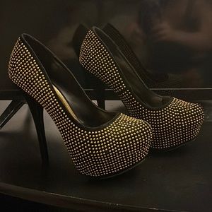 Black Gold studded stilettos